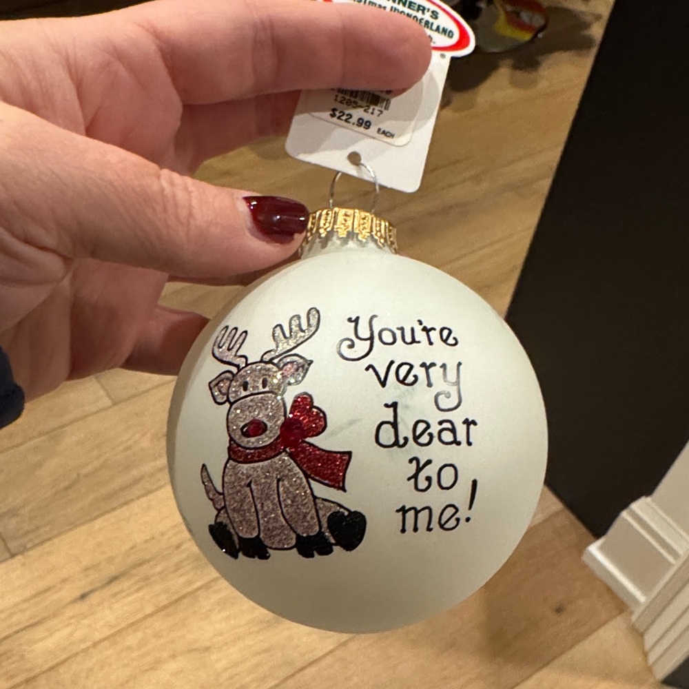 Holiday Reindeer Ornament with Red Scarf